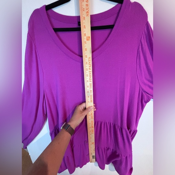 Lane Bryant Purple Tiered Tunic Top 22/24 - Picture 13 of 15